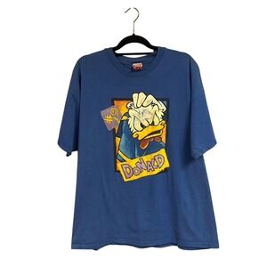 Vintage 90's Mickey Inc. Men's Blue Hot Head Donald Duck T-Shirt Size XXL